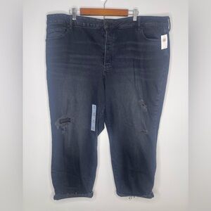 Old Navy O.G. straight high rise distressed black jeans NWT Size 24